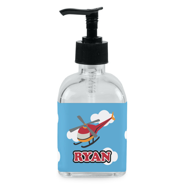 Custom Helicopter Glass Soap & Lotion Bottle - Single Bottle (Personalized)