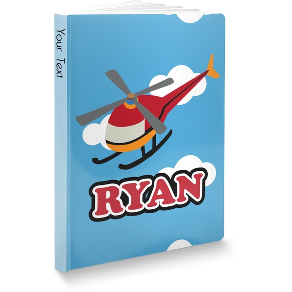 Custom Helicopter Softbound Notebook - 5.75" x 8" (Personalized)