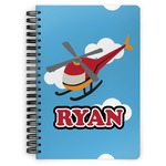 Helicopter Spiral Notebook - 7x10 w/ Name or Text