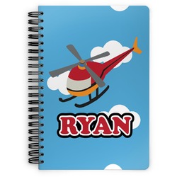 Helicopter Spiral Notebook - 7x10 w/ Name or Text