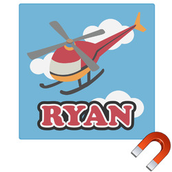 Helicopter Square Car Magnet - 6" (Personalized)