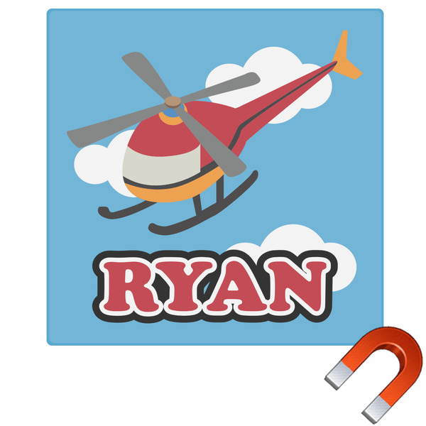 Custom Helicopter Square Car Magnet - 6" (Personalized)