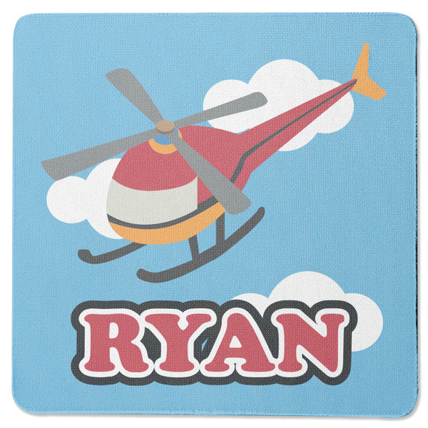 Custom Helicopter Square Rubber Backed Coaster (Personalized)
