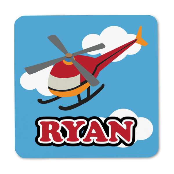 Helicopter Square Fridge Magnet - FRONT