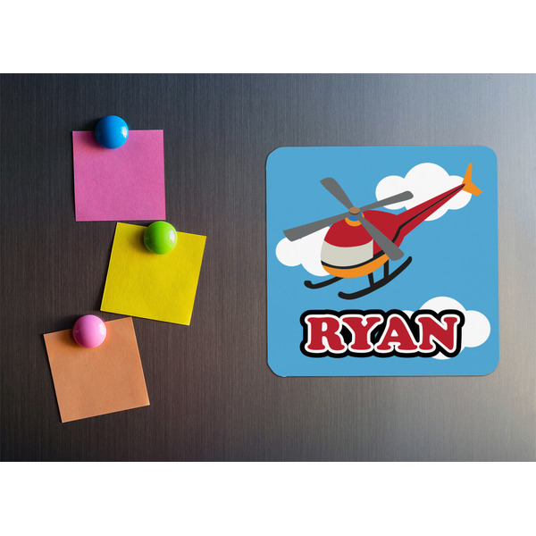 Helicopter Square Fridge Magnet - LIFESTYLE