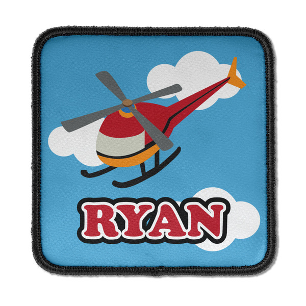 Custom Helicopter Iron On Square Patch w/ Name or Text