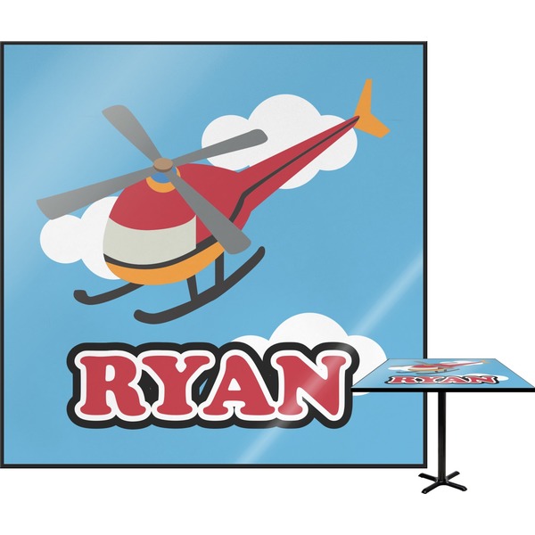 Custom Helicopter Square Table Top - 30" (Personalized)