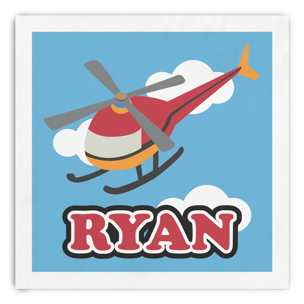 Custom Helicopter Paper Dinner Napkins (Personalized)
