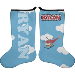 Helicopter Holiday Stocking - Double-Sided - Neoprene (Personalized)
