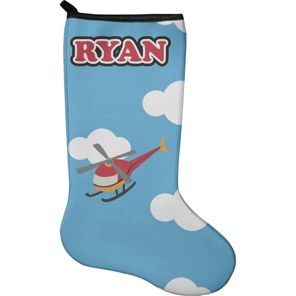 Custom Helicopter Holiday Stocking - Neoprene (Personalized)