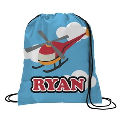 Helicopter Drawstring Backpack - Medium (Personalized)