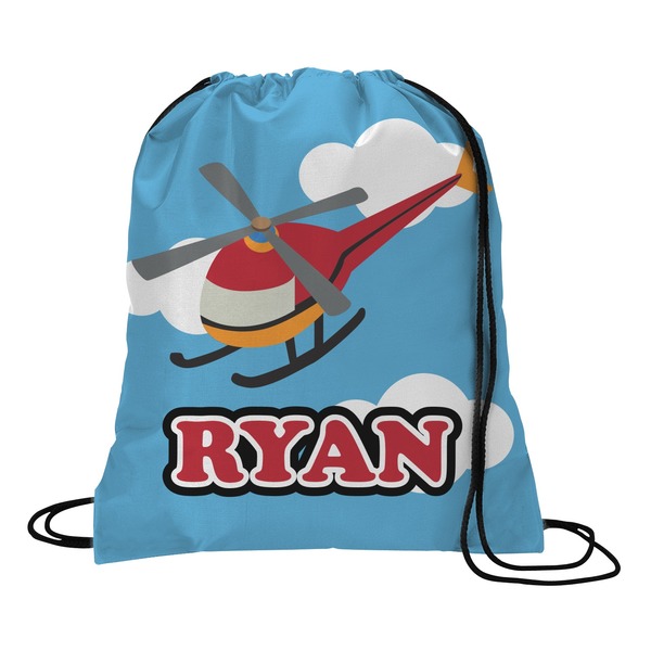Custom Helicopter Drawstring Backpack - Large (Personalized)
