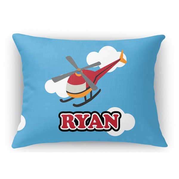 Custom Helicopter Rectangular Throw Pillow Case - 12"x18" (Personalized)