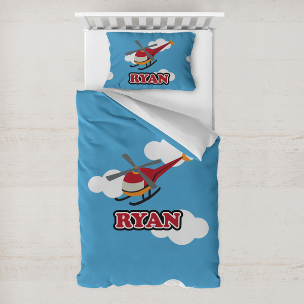 Custom Helicopter Toddler Bedding Set - With Pillowcase (Personalized)