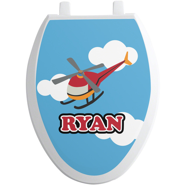 Custom Helicopter Toilet Seat Decal - Elongated (Personalized)