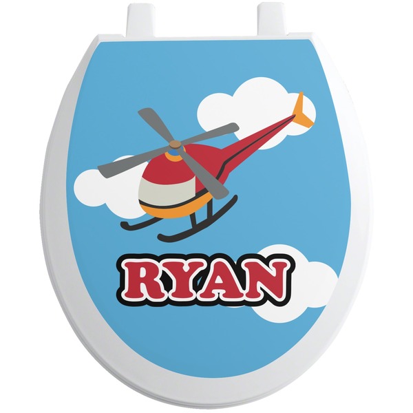 Custom Helicopter Toilet Seat Decal (Personalized)