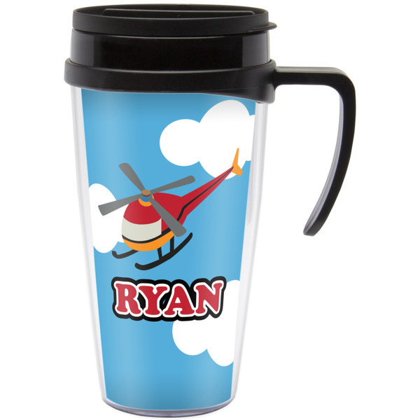 Custom Helicopter Acrylic Travel Mug with Handle (Personalized)