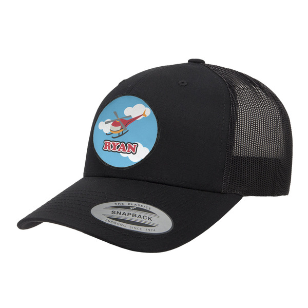 Custom Helicopter Trucker Hat - Black (Personalized)