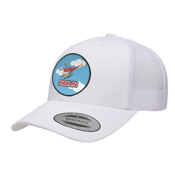 Custom Helicopter Trucker Hat - White (Personalized)