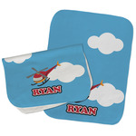 Helicopter Burp Cloths - Fleece - Set of 2 w/ Name or Text