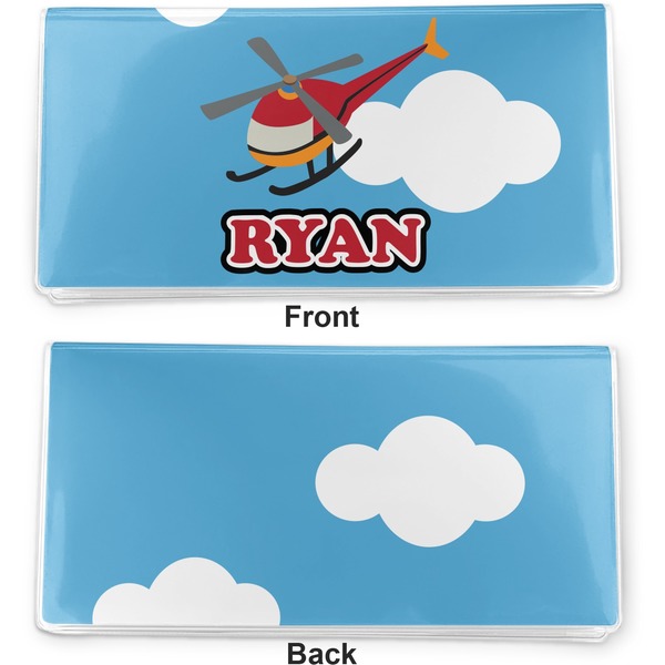 Helicopter Vinyl Check Book Cover - Front and Back