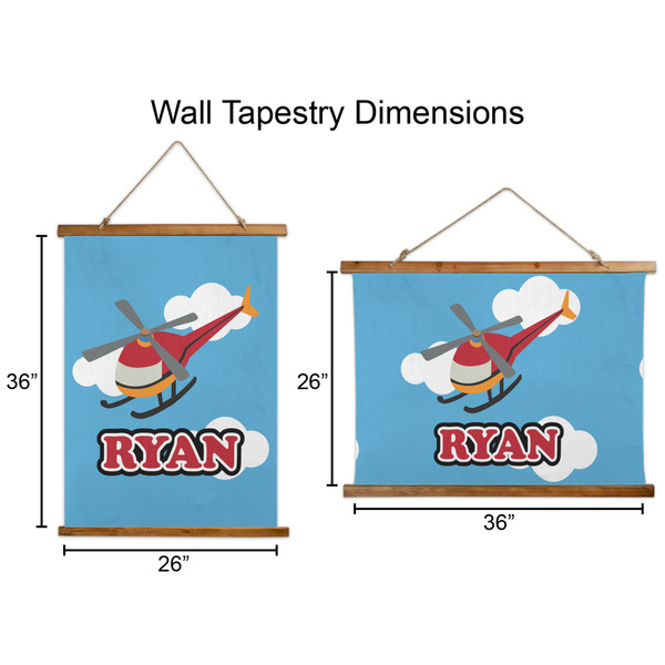 Helicopter Wall Hanging Tapestries - Parent/Sizing