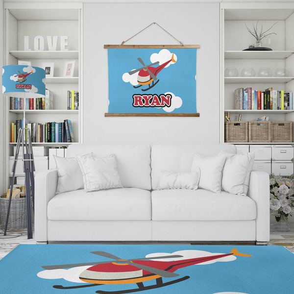Helicopter Wall Hanging Tapestry - IN CONTEXT