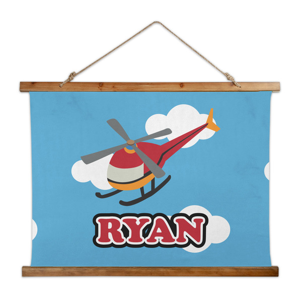 Custom Helicopter Wall Hanging Tapestry - Wide (Personalized)