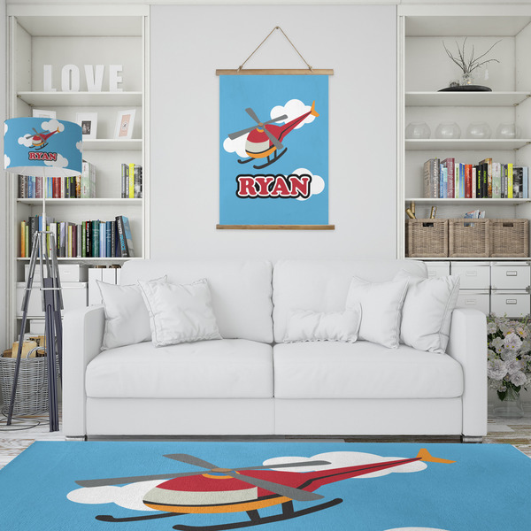 Helicopter Wall Hanging Tapestry - Portrait - IN CONTEXT