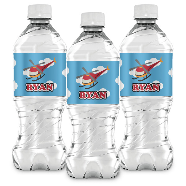 Helicopter Water Bottle Labels - Front View
