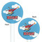 Helicopter White Plastic 5.5" Stir Stick - Double Sided - Round - Front & Back