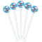 Helicopter White Plastic 5.5" Stir Stick - Fan View