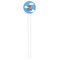Helicopter White Plastic 6" Food Pick - Round - Single Pick