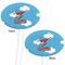 Helicopter White Plastic 7" Stir Stick - Double Sided - Oval - Front & Back