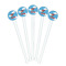 Helicopter White Plastic 7" Stir Stick - Round - Fan View