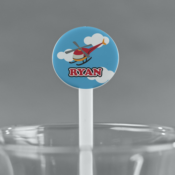 Helicopter White Plastic 7" Stir Stick - Round - Main