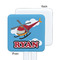 Helicopter White Plastic Stir Stick - Single Sided - Square - Approval