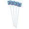 Helicopter White Plastic Stir Stick - Single Sided - Square - Front