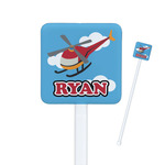 Helicopter Square Plastic Stir Sticks (Personalized)