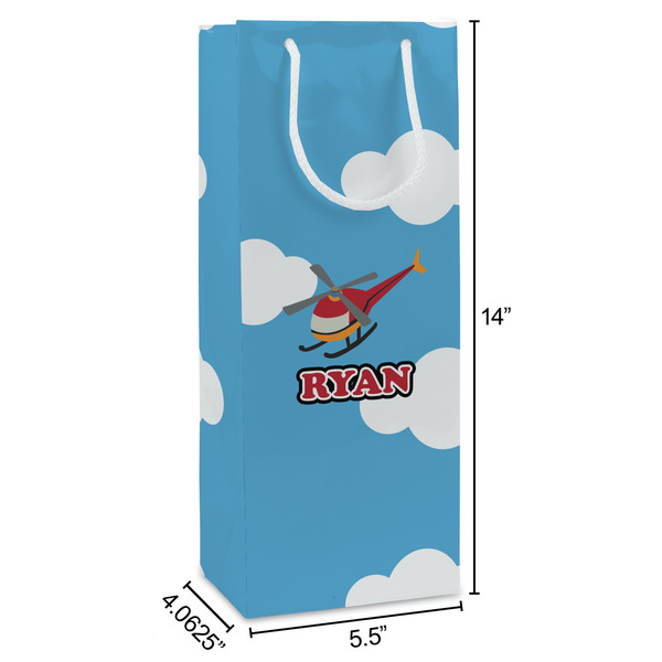 Helicopter Wine Gift Bag - Dimensions