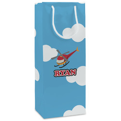Helicopter Wine Gift Bags - Matte (Personalized)