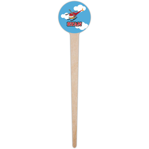 Helicopter Wooden 4" Food Pick - Round - Single Pick