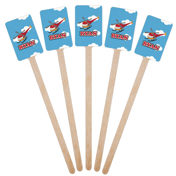 Helicopter Wooden 6.25" Stir Stick - Rectangular - Fan View