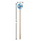 Helicopter Wooden 6" Stir Stick - Round - Dimensions