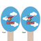 Helicopter Wooden Food Pick - Oval - Double Sided - Front & Back