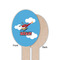 Helicopter Wooden Food Pick - Oval - Single Sided - Front & Back