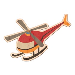 Helicopter Genuine Maple or Cherry Wood Sticker
