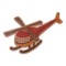 Helicopter Wooden Sticker Medium Color - Main