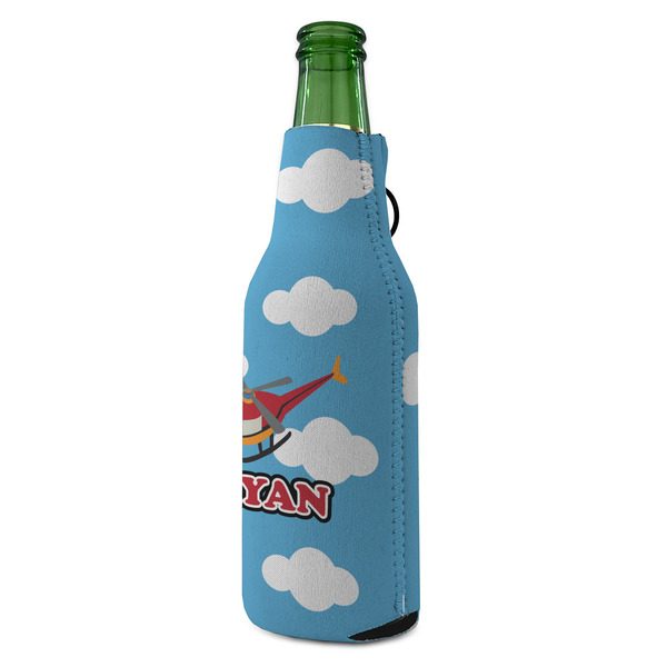 Helicopter Zipper Bottle Cooler - ANGLE (bottle)