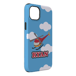 Helicopter iPhone Case - Rubber Lined - iPhone 14 Plus (Personalized)